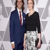 Nora Twomey attends the Oscars Nominees Luncheon in a black crepe and silver jacquard cocktail dress x LJH