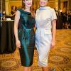 BBC World News reporter Anne-Marie Tomchak and her sister Sinead Ranelow at The Arthur Cox Fashion show in London both wearing LJH Winter13
